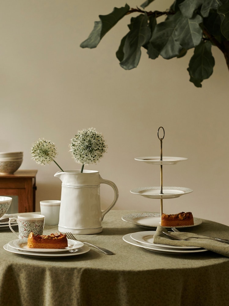 Laura Ashley Green Wild Clematis Collectables 3 Tier Cake Stand - Image 1 of 3