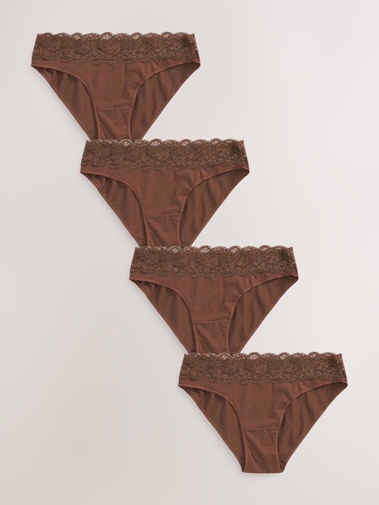 Praline High Leg Cotton Lace Knickers 4 Pack - Image 6 of 6 Praline High Leg Cotton Lace Knickers 4 Pack - Image 6 of 6
