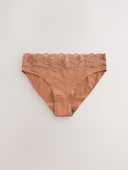 Caramel Nude High Leg Lace Knickers 4 Pack - Image 6 of 9