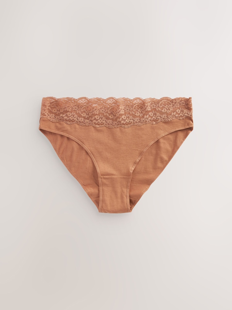 Caramel Nude High Leg Lace Knickers 4 Pack - Image 9 of 9 Caramel Nude High Leg Lace Knickers 4 Pack - Image 9 of 9