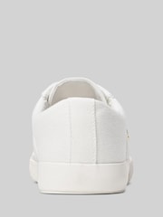 Lauren Ralph Lauren Optic White Janson Canvas Logo Trainers - Image 2 of 4