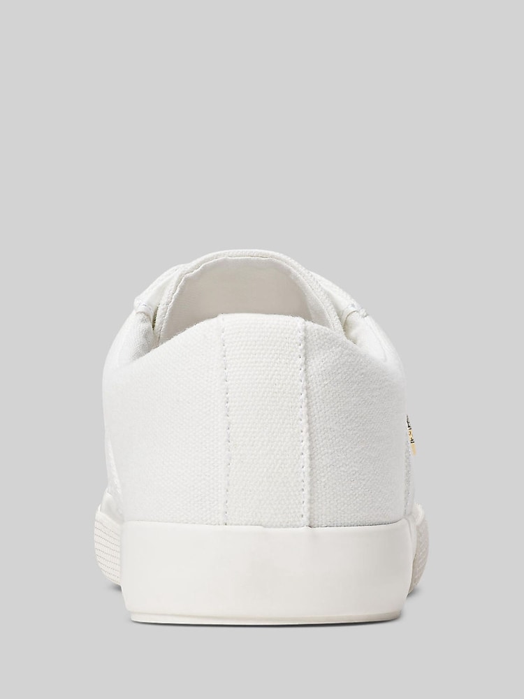 Lauren Ralph Lauren Optic White Janson Canvas Logo Trainers - Image 2 of 4