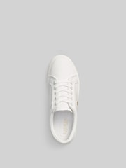 Lauren Ralph Lauren Optic White Janson Canvas Logo Trainers - Image 3 of 4
