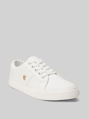 Lauren Ralph Lauren Optic White Janson Canvas Logo Trainers - Image 4 of 4