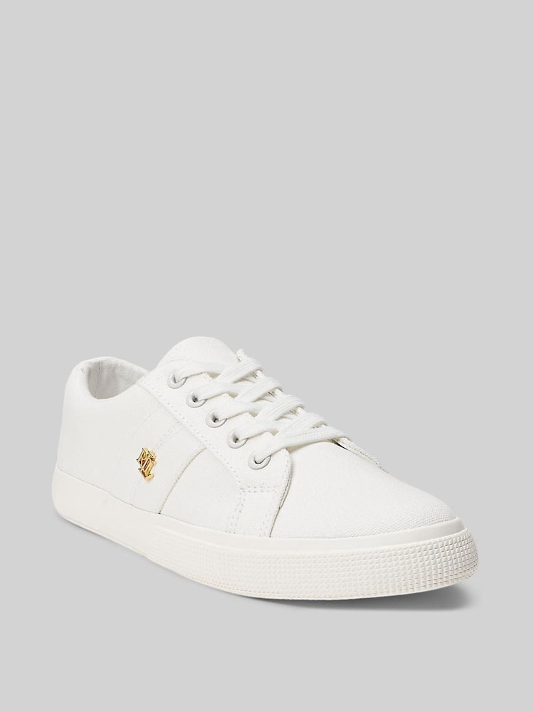 Lauren Ralph Lauren Optic White Janson Canvas Logo Trainers - Image 4 of 4