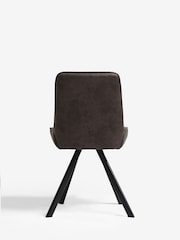 Set of 2 Monza Faux Leather Peppercorn Brown Oakley Black Legs Dining Chairs - Image 6 of 8