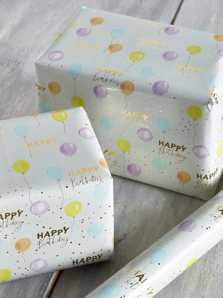 Multi Pastel Balloon 10M Wrapping Paper - Image 1 of 2
