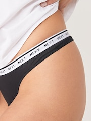 Monochrome Thong Cotton Rich Logo Knickers 7 Pack - Image 10 of 11