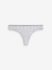 Monochrome Thong Cotton Rich Logo Knickers 7 Pack - Image 2 of 11