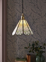 Morris & Co Green Chrysanthemum Glass Pendant Light - Image 1 of 5
