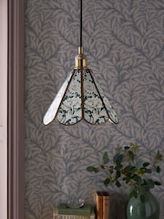 Morris & Co Green Chrysanthemum Glass Pendant Light - Image 2 of 5