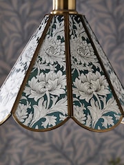 Morris & Co Green Chrysanthemum Glass Pendant Light - Image 4 of 5