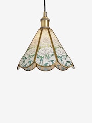 Morris & Co Green Chrysanthemum Glass Pendant Light - Image 5 of 5