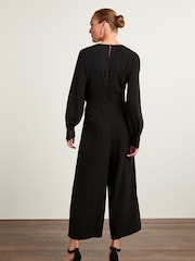 Black Long Sleeve Twist Front Jumpsuit - Image 2 of 5