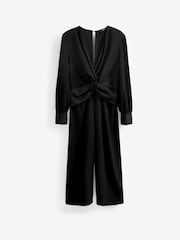 Black Long Sleeve Twist Front Jumpsuit - Image 5 of 5