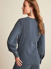 Grey Twist Front Blouse - Image 2 of 5