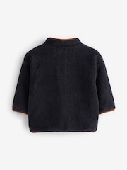 Navy Teddy Borg Fleece Zip Through Jacket (3mths-7yrs) - Image 7 of 7
