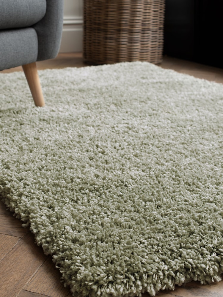 Sage Green Premium Cosy Shaggy Rug - Image 2 of 8