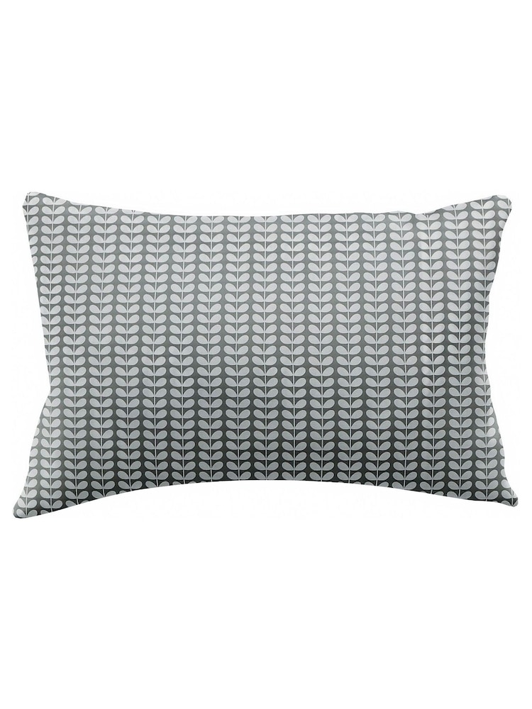 Orla Kiely Set of 2 Grey Tiny Stem 100% Cotton Pillowcases - Image 3 of 3