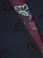 Navy Blue 100% wool suit: waistcoat - Image 3 of 4