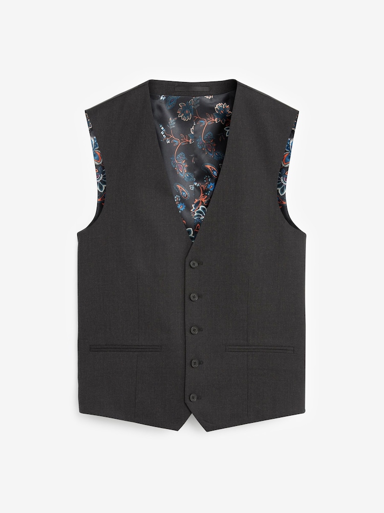 Charcoal Grey 100% wool suit: waistcoat - Image 1 of 5 Charcoal Grey 100% wool suit: waistcoat - Image 1 of 5