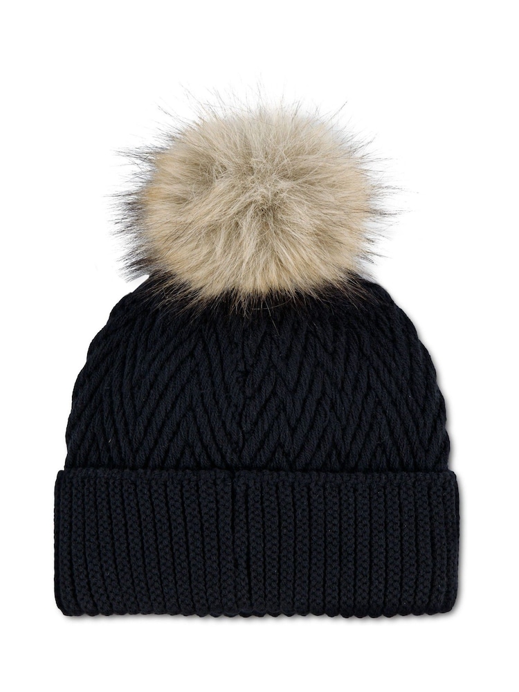 Svart - Abercrombie & Fitch Pom Beanie & Gloves Set - Bild 2 av 3