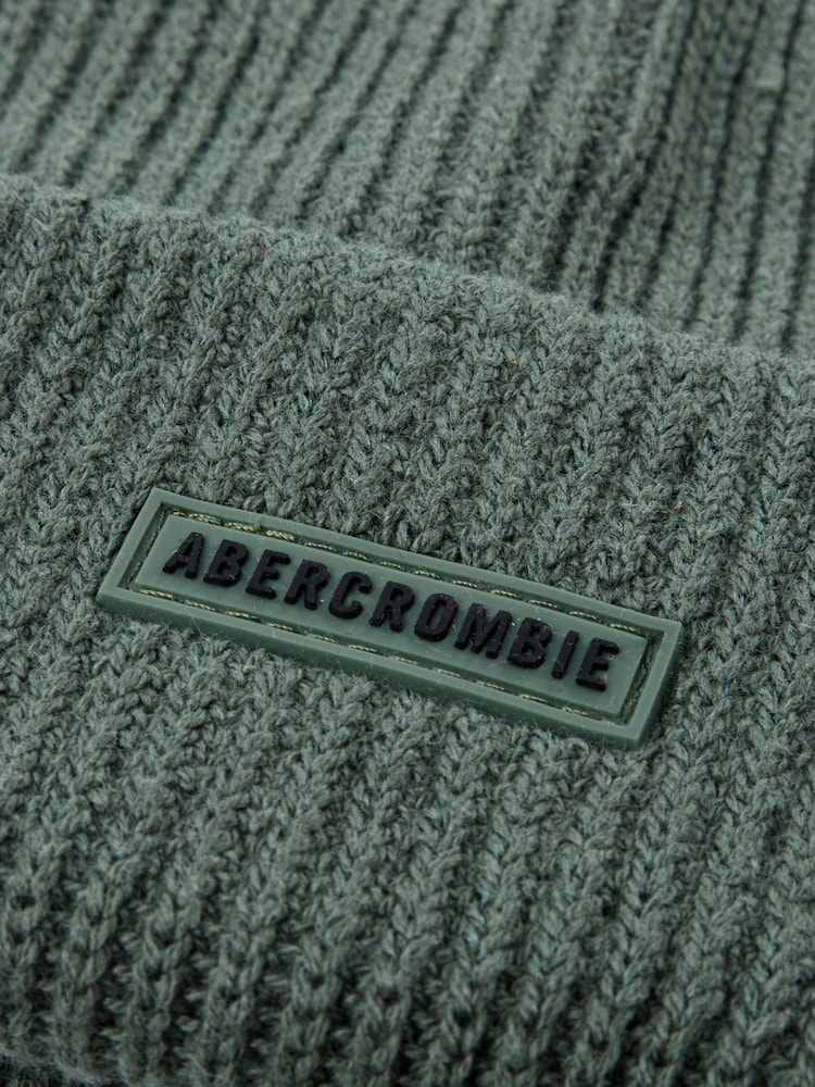 Abercrombie & Fitch Green Essential Beanie & Glove Set - Image 3 of 3 Abercrombie & Fitch Green Essential Beanie & Glove Set - Image 3 of 3