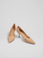 LK Bennett Hazel Beige Hazel Leather D'orsay Courts - Image 2 of 4