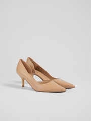 LK Bennett Hazel Beige Hazel Leather D'orsay Courts - Image 3 of 4