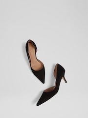 LK Bennett Black Suede D'orsay Hazel Courts - Image 3 of 4