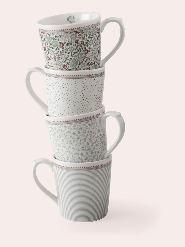 Laura Ashley Green Bone China Set of 4 Mug Sets - Image 3 of 3