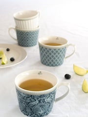 Laura Ashley Blue Bone China Set of 4 Mug Sets - Image 1 of 3