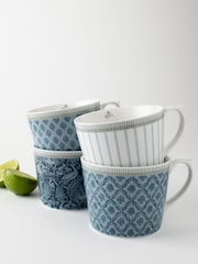 Laura Ashley Blue Bone China Set of 4 Mug Sets - Image 2 of 3