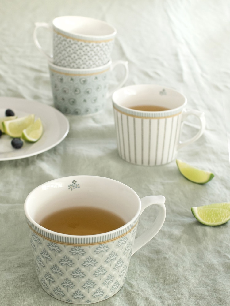 Laura Ashley White Bone China Set of 4 Mug Sets - Image 1 of 3