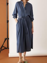 Emme Marella Blue Gaggia Denim Tie Dress - Image 1 of 3