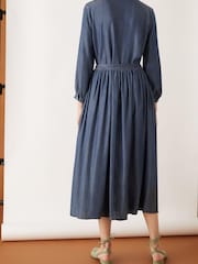 Emme Marella Blue Gaggia Denim Tie Dress - Image 2 of 3