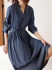Emme Marella Blue Gaggia Denim Tie Dress - Image 3 of 3