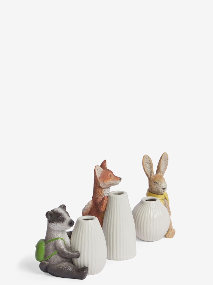 Set of 3 Woodland Animal Mini Vases - Image 3 of 4
