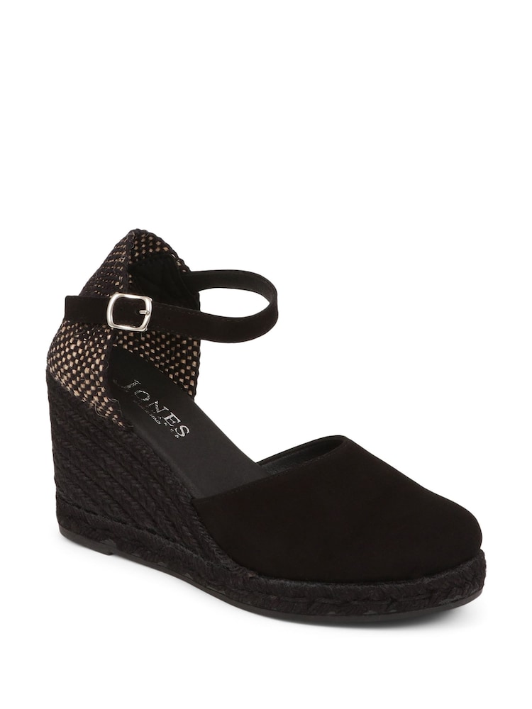 Black Arabella Ladies Leather Wedge Sandals - Image 2 of 5