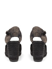 Black Arabella Ladies Leather Wedge Sandals - Image 3 of 5