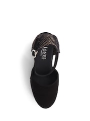 Black Arabella Ladies Leather Wedge Sandals - Image 4 of 5
