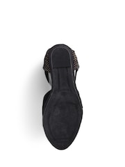Black Arabella Ladies Leather Wedge Sandals - Image 5 of 5