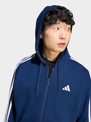 adidas 필수품 3-스트라이프 프렌치 테리 풀-지퍼 후디 - 6의 이미지 4