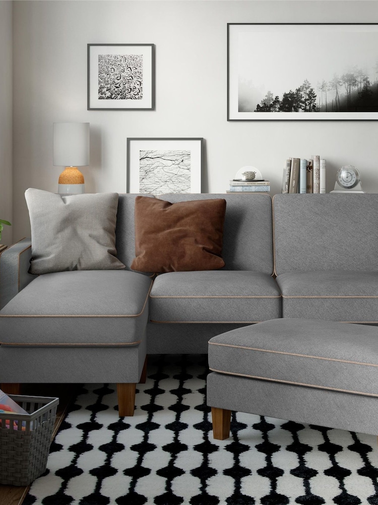 Novogratz Grey Transitional Design Small Spaces NG Bowen Ottoman - Image 1 of 4