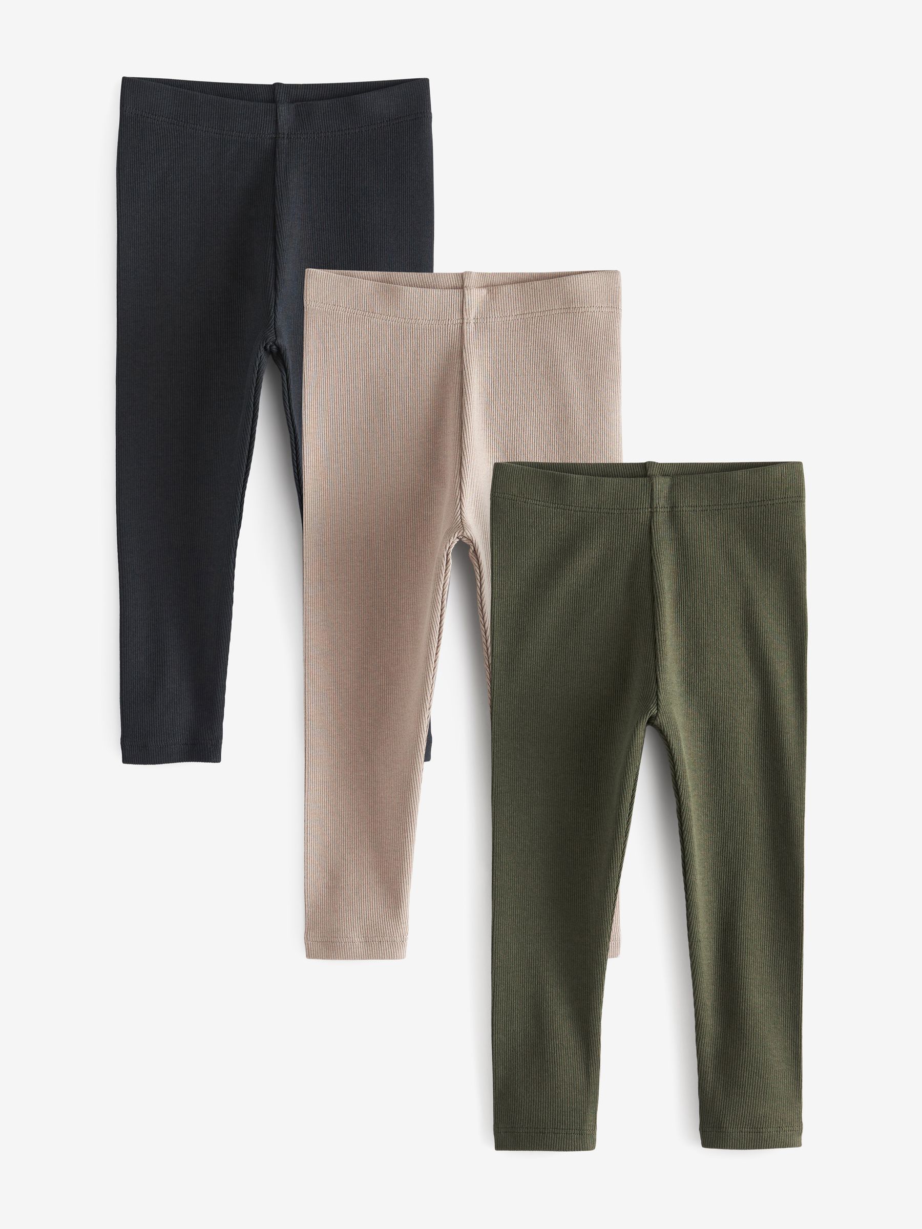Khaki/Stone Leggings 3 Pack (3mths-7yrs)