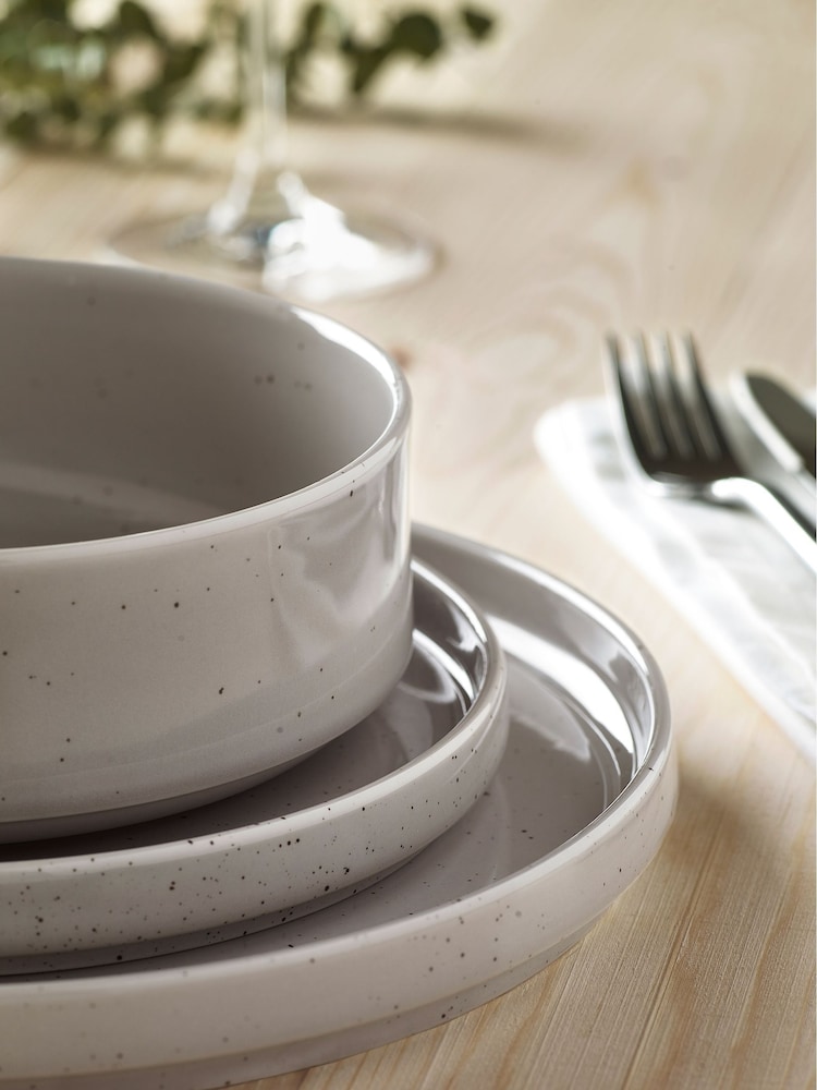 Dove Grey Hayden Speckle 12 Piece Dinner Set - Image 3 of 4