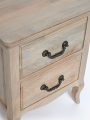 Natural Madeline Mango Wood 2 Drawer Bedside Table - Image 2 of 9