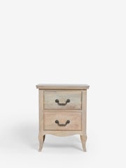 Natural Madeline Mango Wood 2 Drawer Bedside Table - Image 3 of 9