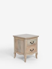Natural Madeline Mango Wood 2 Drawer Bedside Table - Image 4 of 9