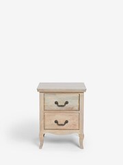 Natural Madeline Mango Wood 2 Drawer Bedside Table - Image 5 of 9